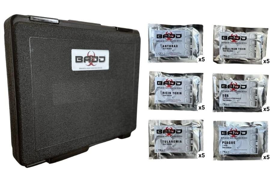 BADDBOXX Anthrax, Ricin, Botulinum, Plague, SEB & Tularemia Threat Detection Kits 30/cs